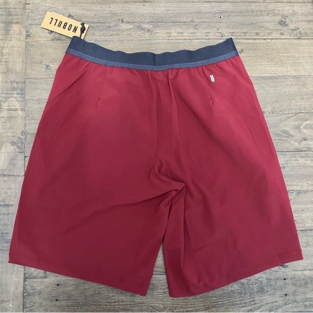 NOBULL Men's Athletic Shorts - Burgundy - Picture 4 of 8